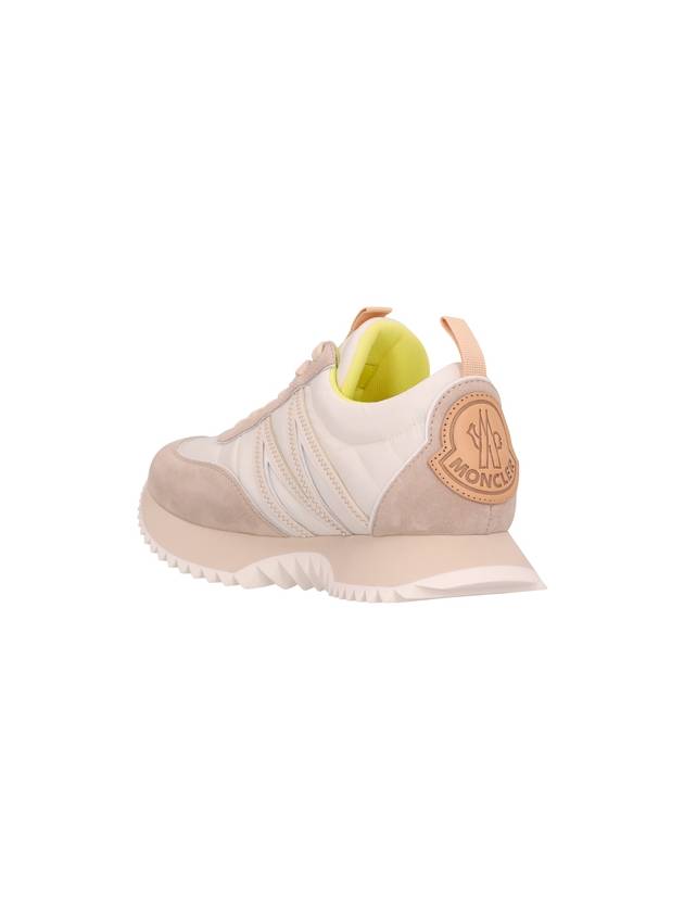 Women's Pacey Nylon Suede Leather Low Top Sneakers White Beige - MONCLER - BALAAN 4