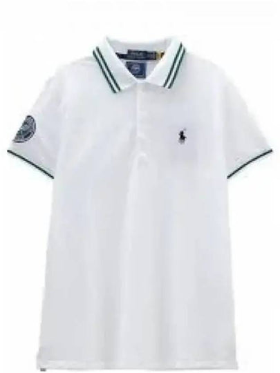 Wimbledon Custom Slim Fit Short Sleeve Polo Shirt White - POLO RALPH LAUREN - BALAAN 2