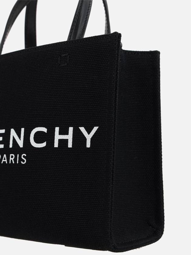 Mini G-Tote Shopping Bag In Canvas Black - GIVENCHY - BALAAN 6