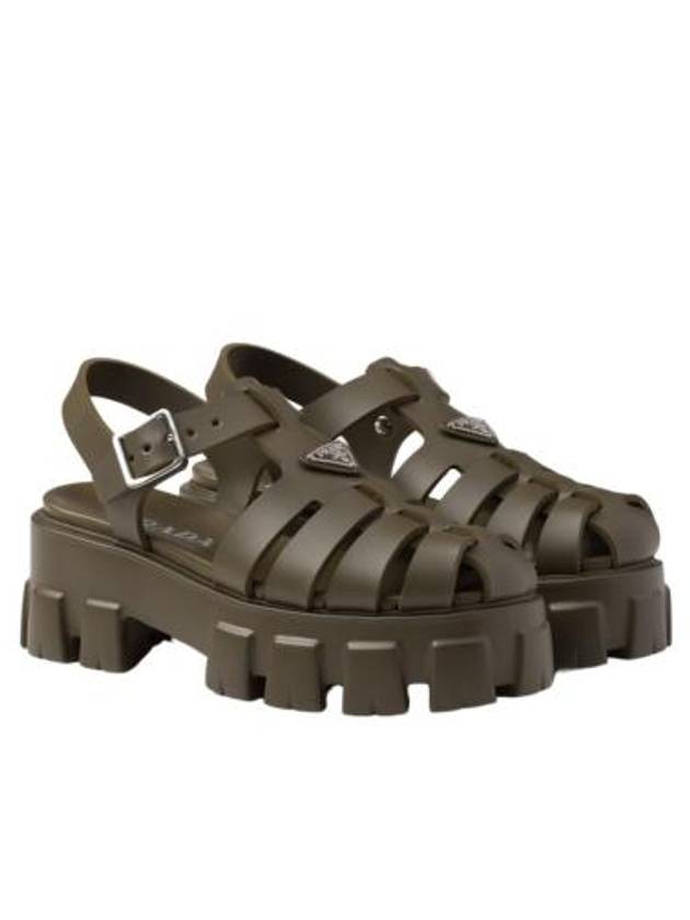 Monolith Rubber Sandals Military Green - PRADA - BALAAN 3