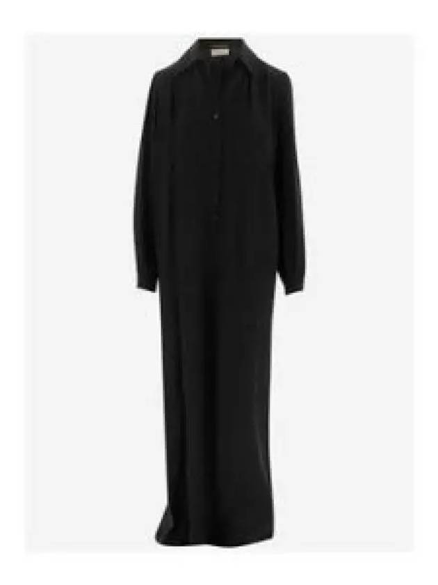 Women's Long Sleeve Shirt Long Dress Black - SAINT LAURENT - BALAAN 2