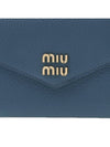 lettering logo leather halfwallet blue - MIU MIU - BALAAN 7