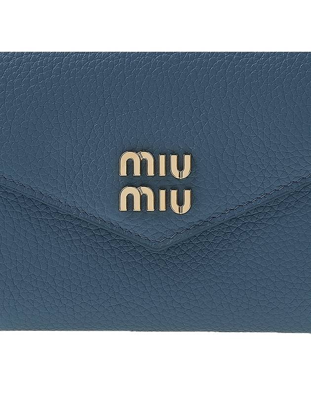 lettering logo leather halfwallet blue - MIU MIU - BALAAN 7