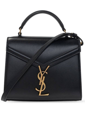 Box Cassandre Mini Top Leather Tote Bag Black - SAINT LAURENT - BALAAN 1