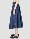 Pleated Denim Skirt Blue - GUCCI - BALAAN 3