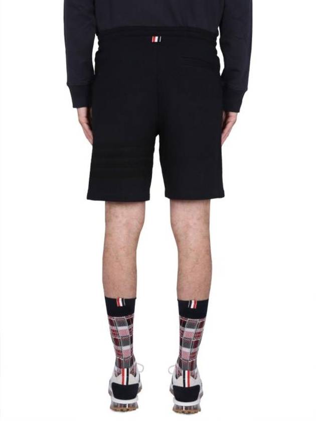 Seersucker Loopback 4-Bar Sweat Shorts Navy - THOM BROWNE - BALAAN 5