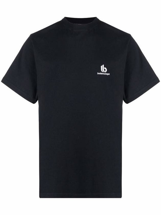 Small Logo Short Sleeve T-Shirt Black - BALENCIAGA - BALAAN.