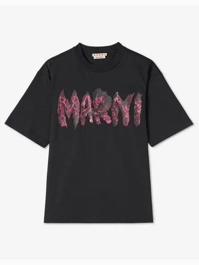 Logo Short Sleeve T-Shirt Black - MARNI - BALAAN 2