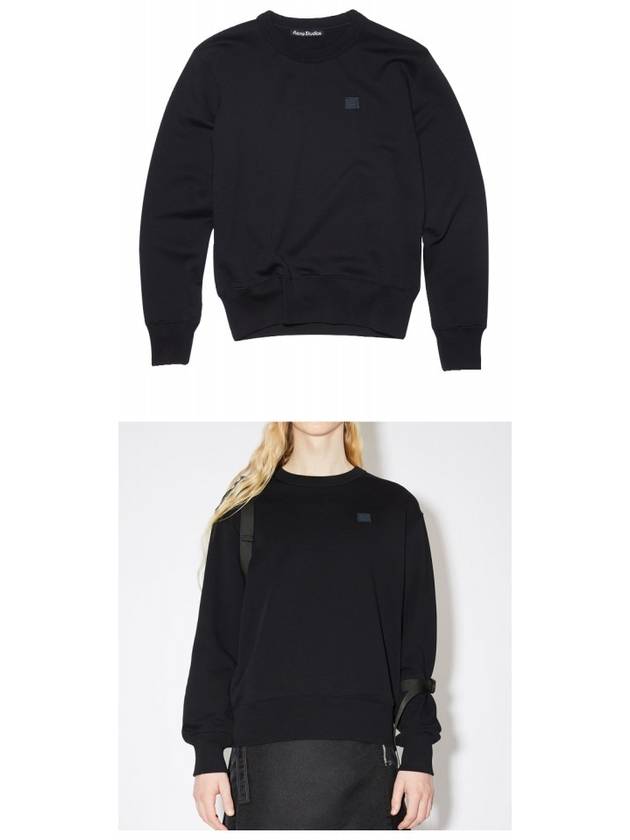 Face Patch Crew Neck Sweatshirt Black - ACNE STUDIOS - BALAAN 5