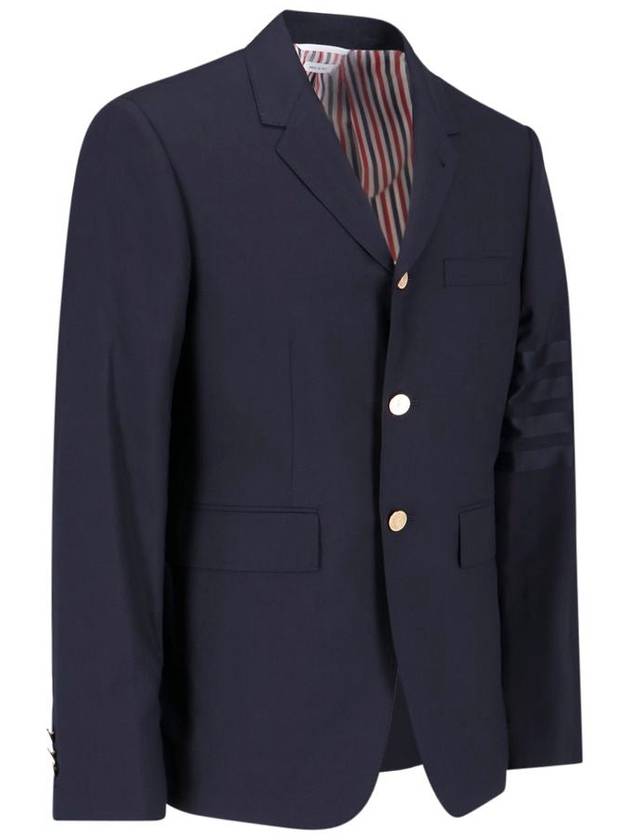 Plain Weave Suiting 4 Bar Classic Sport Jacket Dark Blue - THOM BROWNE - BALAAN 3