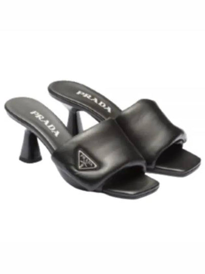 Soft Padded Nappa Sandals Heel Black - PRADA - BALAAN 2