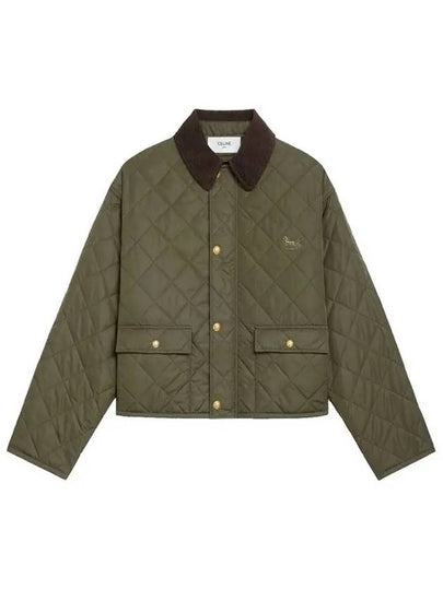 Lightweight Nylon Quilted Hunting Jacket Khaki - CELINE - BALAAN 2