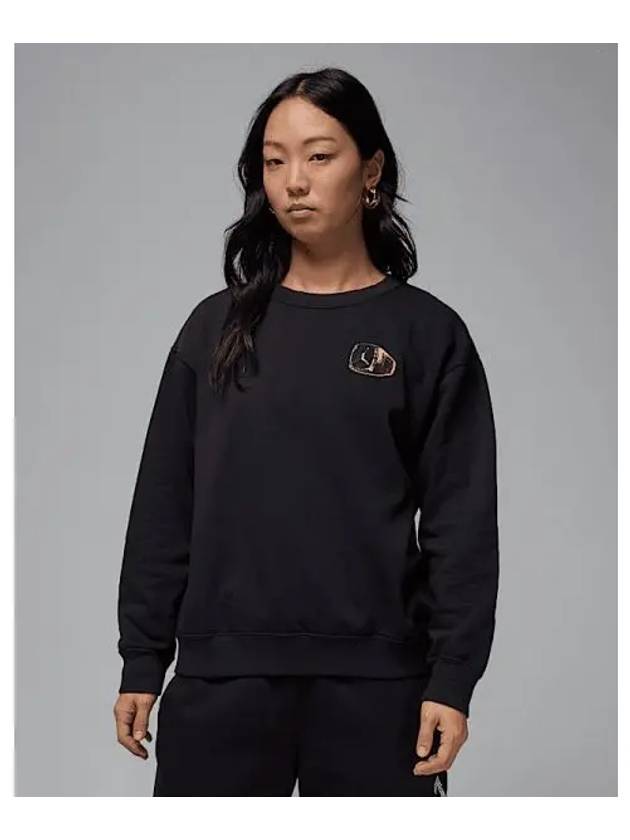 Jordan Brooklyn Fleece Crew Neck Sweatshirt Black - NIKE - BALAAN 2