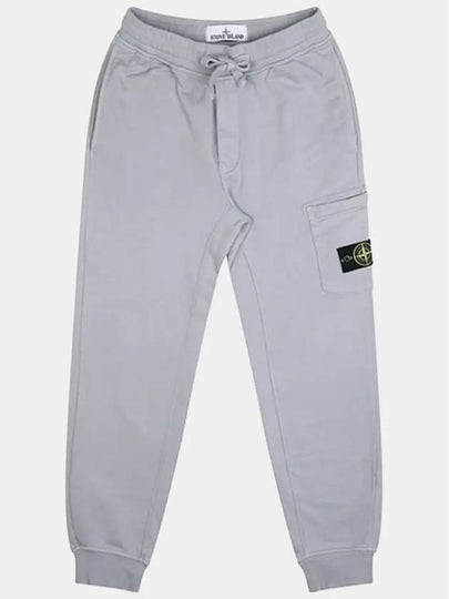 Compass Patch Cotton Jersey Track Pants Grey - STONE ISLAND - BALAAN 2