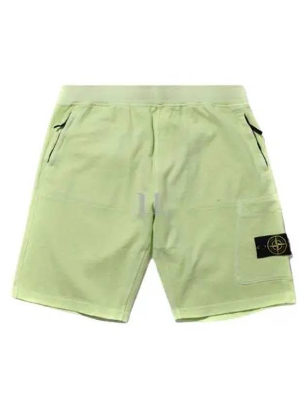 Men's OLD Treatment Logo Patch Cargo Bermuda Shorts Light Green - STONE ISLAND - BALAAN 2