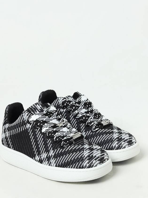 Check Knit Box Low Top Sneakers Black - BURBERRY - BALAAN 3