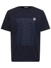 Logo Motif Short Sleeve T-Shirt Blue - MONCLER - BALAAN 2