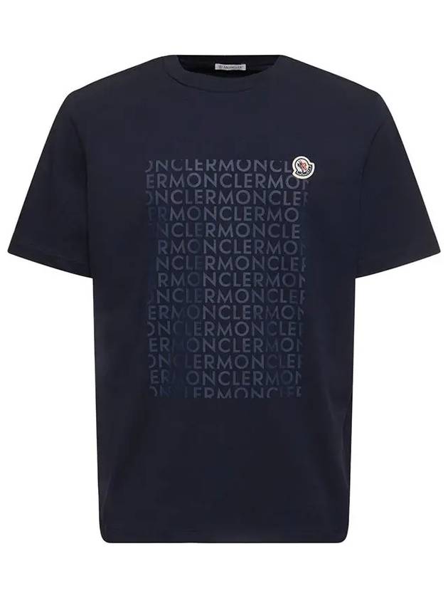 Logo Motif Short Sleeve T-Shirt Blue - MONCLER - BALAAN 2