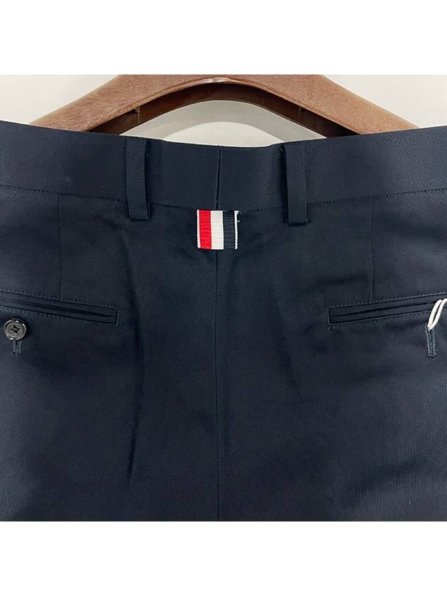 Diagonal Unconstructed Chino Straight Pants Navy - THOM BROWNE - BALAAN 5