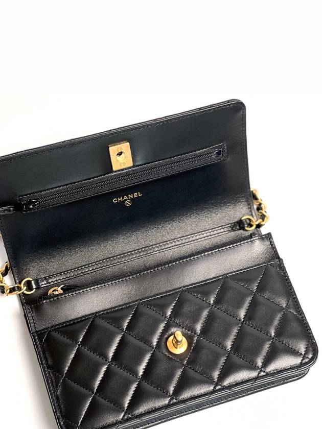 24K Classic Gold Ball WOC Black AP1450 Shoulder Bag - CHANEL - BALAAN 4