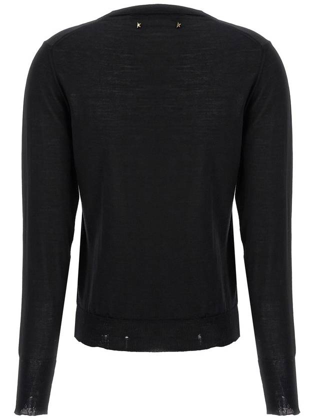 Round Neck Wool Knit Top Black - GOLDEN GOOSE - BALAAN 3