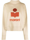 Moby Logo Print Sweatshirt Beige - ISABEL MARANT - BALAAN 2