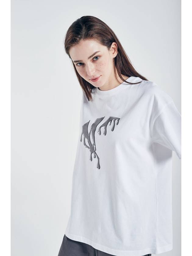 Melting Silver Signature Graphic Short Sleeve T-Shirt White - CETO - BALAAN 3