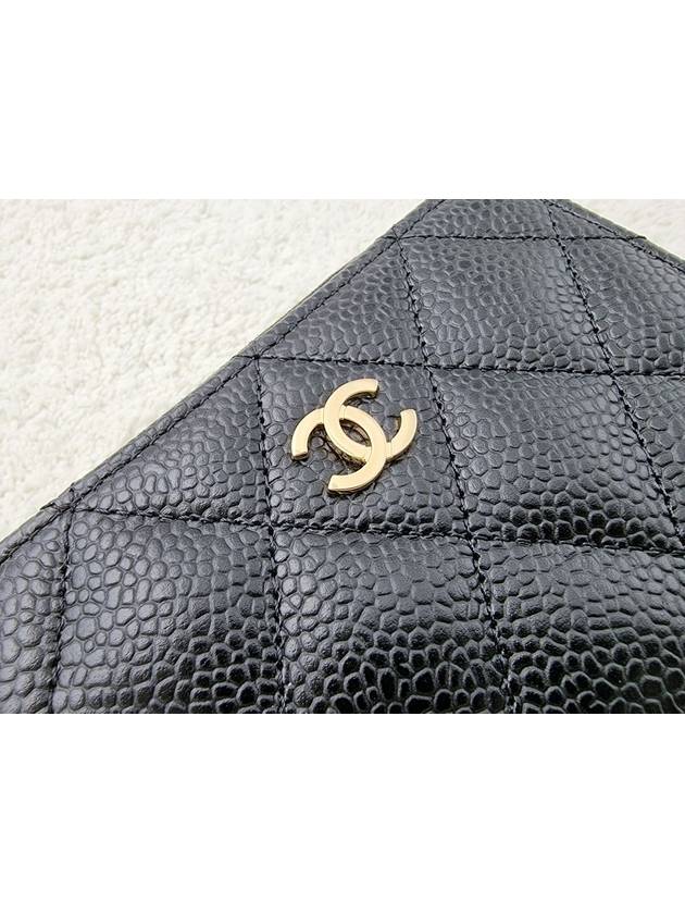 Classic Zipped Coin Purse Grained Calfskin & Gold Black - CHANEL - BALAAN 6