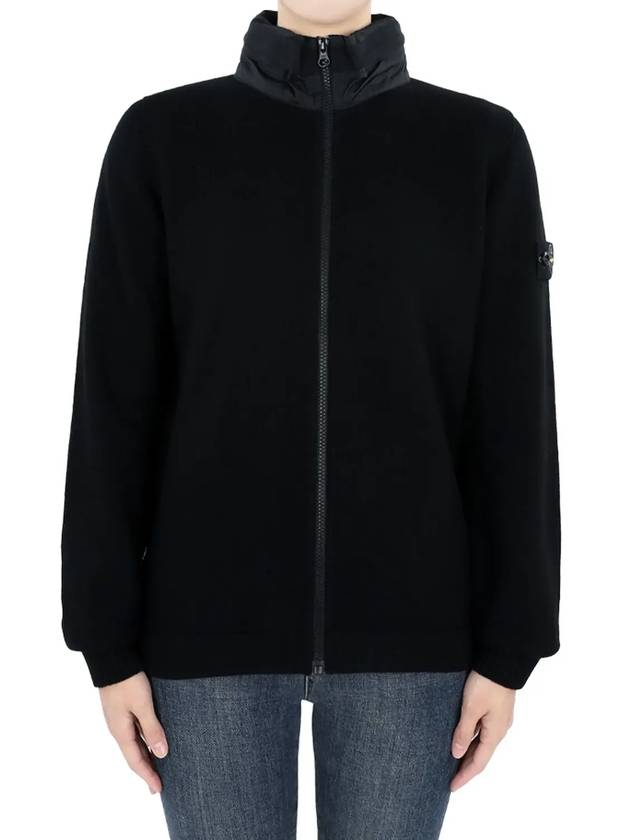 Kids Wappen Patch High Neck Cardigan Black - STONE ISLAND - BALAAN 4