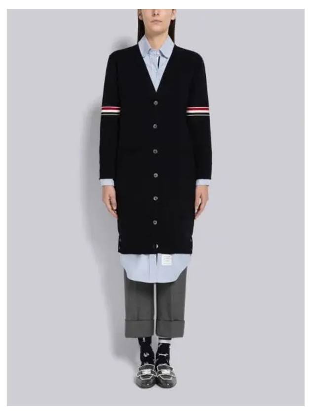 Milano Stitch Combo Shirt Cardigan Navy - THOM BROWNE - BALAAN 2