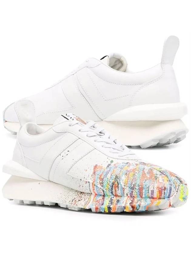 Painted Leather Running Low Top Sneakers White - LANVIN - BALAAN 2