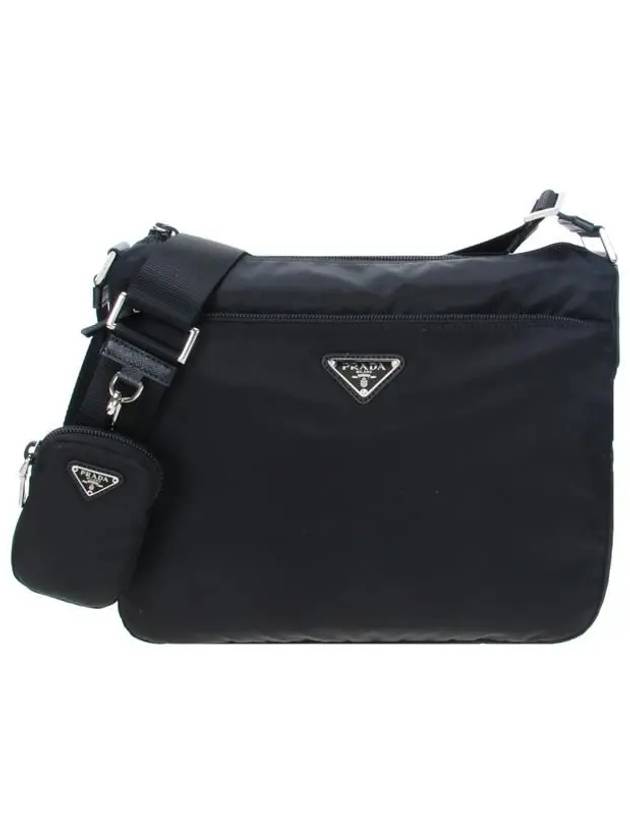 Triangle Logo Re-Nylon Pocket Cross Bag Black - PRADA - BALAAN 2