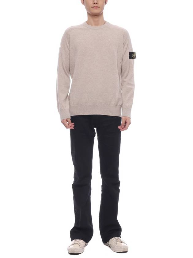 Pullover Wool Knit Top Beige - STONE ISLAND - BALAAN 4