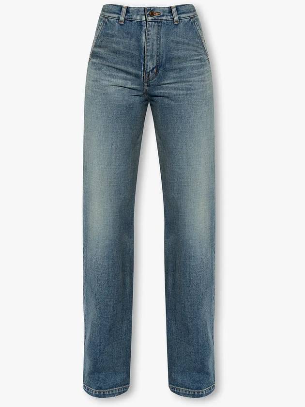 Women's Jane High Waist Straight Jeans Blue - SAINT LAURENT - BALAAN 4