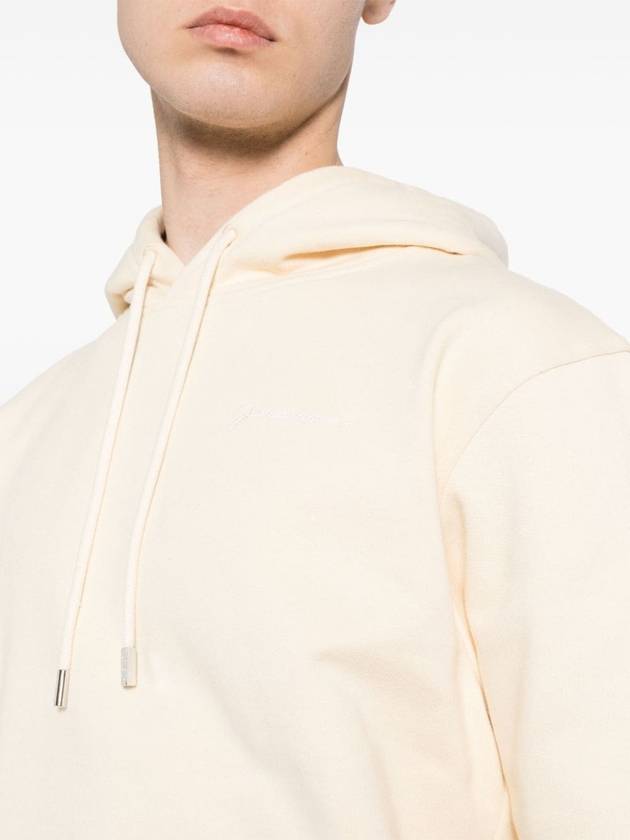 Le Brode Embroidered Logo Cotton Hoodie Ivory - JACQUEMUS - BALAAN 6