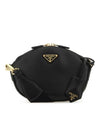 Leather Mini Shoulder Bag Black - PRADA - BALAAN 1