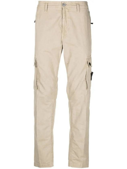 Wappen Patch Old Treatment Slim Fit Cargo Straight Pants Beige - STONE ISLAND - BALAAN 2