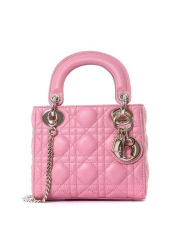 Lady Cannage Small Lambskin Tote Bag Light Pink - DIOR - BALAAN 1