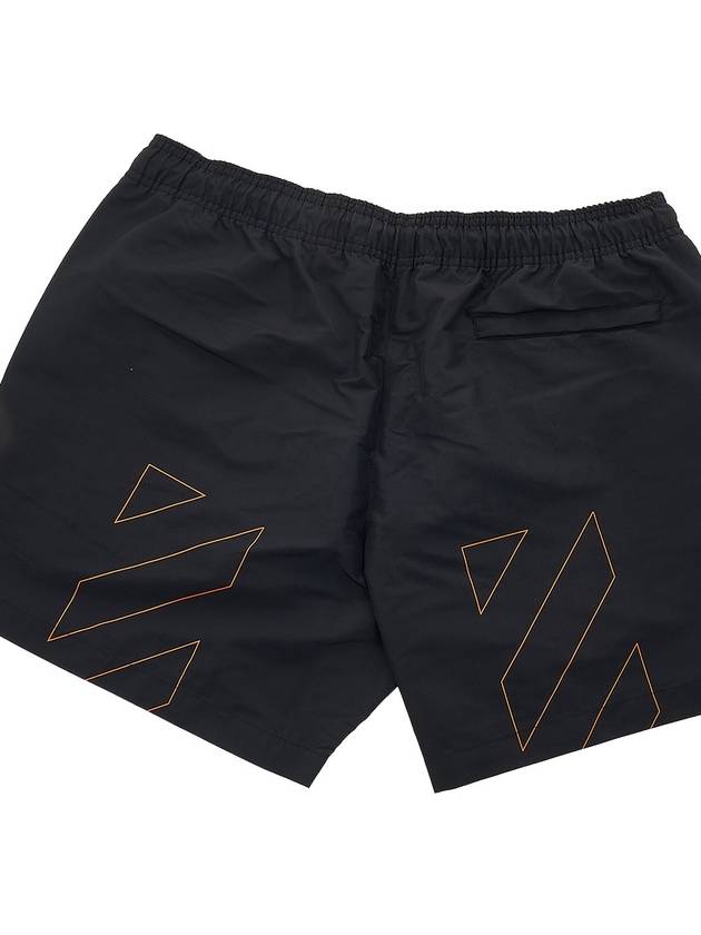 Diag logo swim shorts black - OFF WHITE - BALAAN.