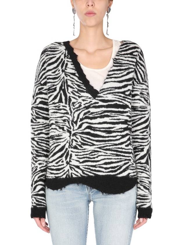 zebra knit top 646427 YA2PU 1095 - SAINT LAURENT - BALAAN 2