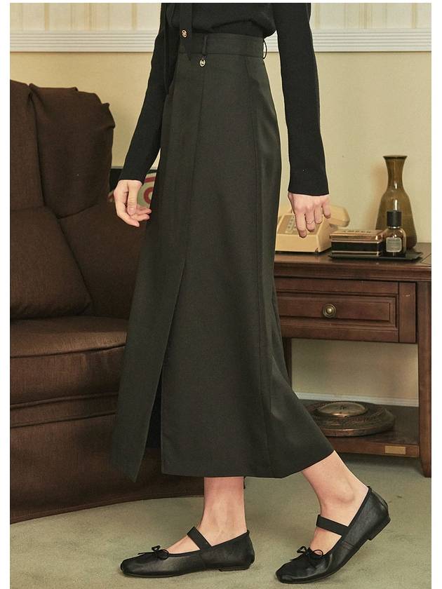 Fine slit maxi skirt black - MICANE - BALAAN 3