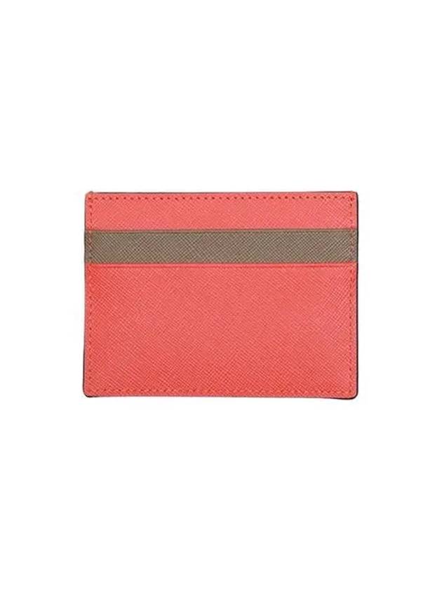 Bicolor Leather Card Wallet Red - MARNI - BALAAN 3