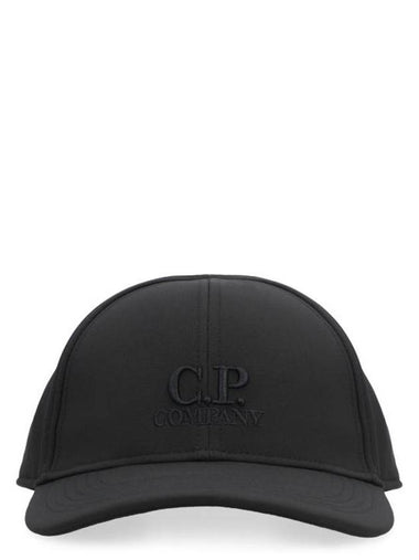 Shell-R Embroidered Logo Ball Cap Black - CP COMPANY - BALAAN 1