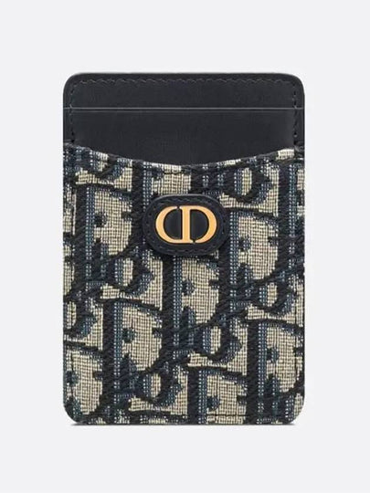 30 Montaigne Oblique Jacquard Sage Card Wallet Blue - DIOR - BALAAN 2