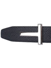 Silver Hardware T Logo Reversible Leather Belt Dark Navy - TOM FORD - BALAAN 6