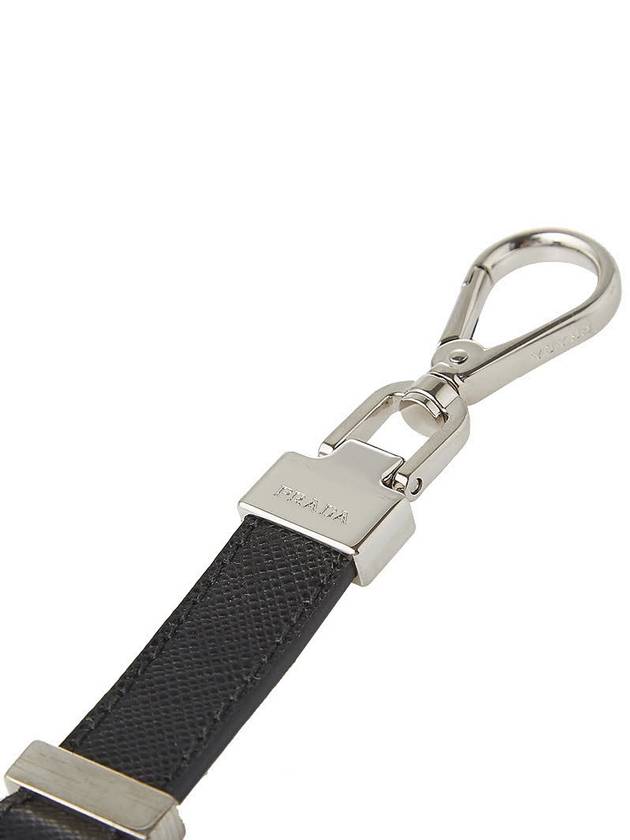 Saffiano Leather Key Holder Black - PRADA - BALAAN 6