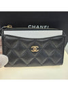 Classic zipper card holder black gold mini pouch AP3179 - CHANEL - BALAAN 2