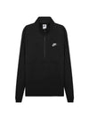 Sportswear Club Brushed Half Zip Up Sweatshirt Black - NIKE - BALAAN 1