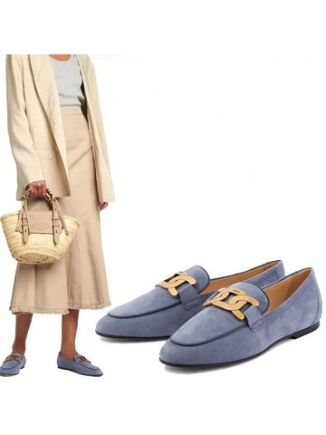 Women's Kate Suede Loafers Blue - TOD'S - BALAAN 1