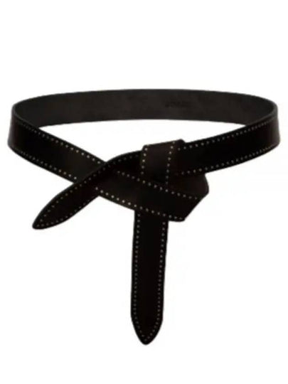 Lecce Knotted Leather Belt Black - ISABEL MARANT - BALAAN 2